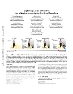Exploring Levels of Control for a Navigation Assistant for Blind
  Travelers