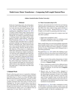 Multi-Genre Music Transformer -- Composing Full Length Musical Piece