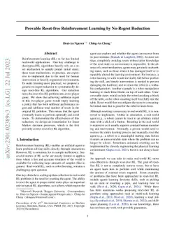 Provable Reset-free Reinforcement Learning by No-Regret Reduction