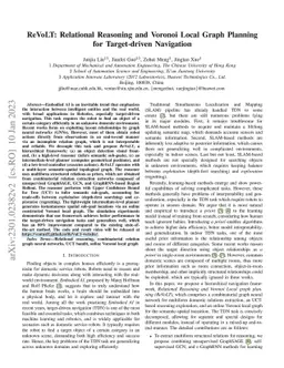 ReVoLT: Relational Reasoning and Voronoi Local Graph Planning for
  Target-driven Navigation
