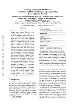 You Truly Understand What I Need: Intellectual and Friendly Dialogue
  Agents grounding Knowledge and Persona