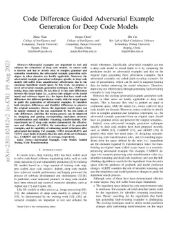 Code Difference Guided Adversarial Example Generation for Deep Code
  Models