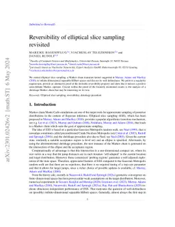 Reversibility of elliptical slice sampling revisited