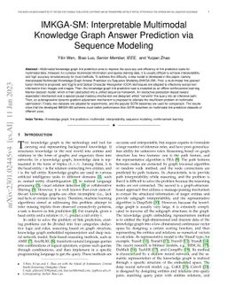 IMKGA-SM: Interpretable Multimodal Knowledge Graph Answer Prediction via
  Sequence Modeling