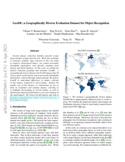GeoDE: a Geographically Diverse Evaluation Dataset for Object Recognition