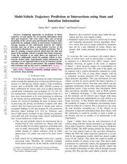 Multi-Vehicle Trajectory Prediction at Intersections using State and
  Intention Information