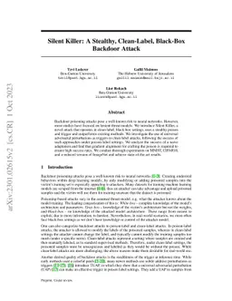 Silent Killer: A Stealthy, Clean-Label, Black-Box Backdoor Attack