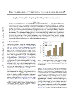 Does compressing activations help model parallel training?