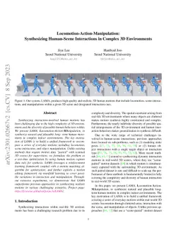 Locomotion-Action-Manipulation: Synthesizing Human-Scene Interactions in
  Complex 3D Environments