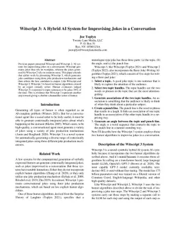 Witscript 3: A Hybrid AI System for Improvising Jokes in a Conversation