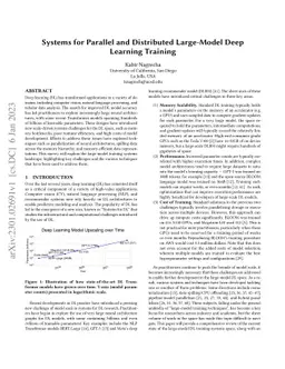 Systems for Parallel and Distributed Large-Model Deep Learning Training