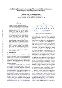 Facilitating Contrastive Learning of Discourse Relational Senses by
  Exploiting the Hierarchy of Sense Relations