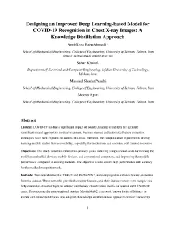 Designing an Improved Deep Learning-based Model for COVID-19 Recognition
  in Chest X-ray Images: A Knowledge Distillation Approach