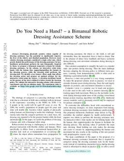 Do You Need a Hand? -- a Bimanual Robotic Dressing Assistance Scheme