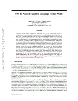 Why do Nearest Neighbor Language Models Work?