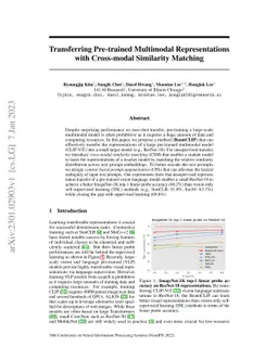 Transferring Pre-trained Multimodal Representations with Cross-modal
  Similarity Matching