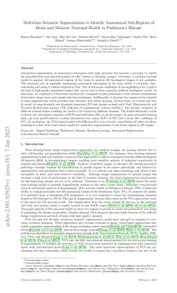 Multiclass Semantic Segmentation to Identify Anatomical Sub-Regions of
  Brain and Measure Neuronal Health in Parkinson's Disease