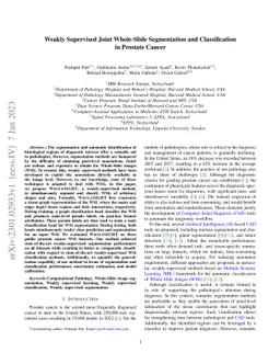 Weakly Supervised Joint Whole-Slide Segmentation and Classification in
  Prostate Cancer