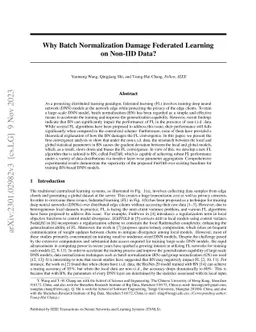 Why Batch Normalization Damage Federated Learning on Non-IID Data?