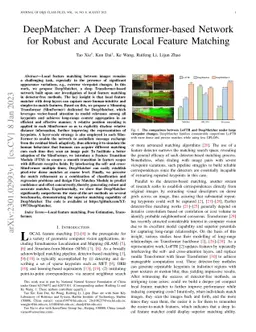 DeepMatcher: A Deep Transformer-based Network for Robust and Accurate
  Local Feature Matching