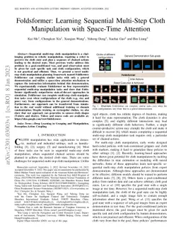 Foldsformer: Learning Sequential Multi-Step Cloth Manipulation With
  Space-Time Attention
