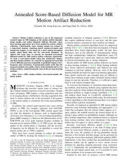 Annealed Score-Based Diffusion Model for MR Motion Artifact Reduction