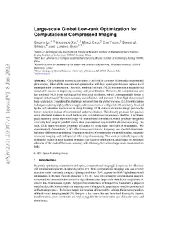 Large-scale Global Low-rank Optimization for Computational Compressed
  Imaging