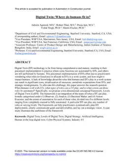 Digital Twin: Where do humans fit in?