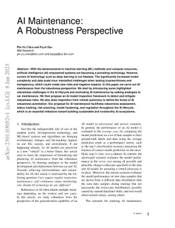 AI Maintenance: A Robustness Perspective