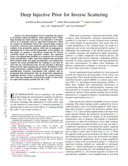 Deep Injective Prior for Inverse Scattering