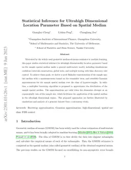 Statistical Inference for Ultrahigh Dimensional Location Parameter Based
  on Spatial Median