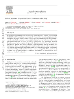 Latent Spectral Regularization for Continual Learning