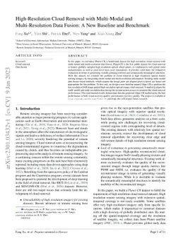 High-Resolution Cloud Removal with Multi-Modal and Multi-Resolution Data
  Fusion: A New Baseline and Benchmark