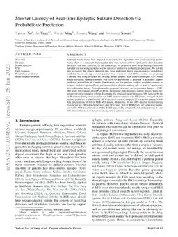 Shorter Latency of Real-time Epileptic Seizure Detection via
  Probabilistic Prediction