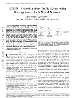 SCENE: Reasoning about Traffic Scenes using Heterogeneous Graph Neural
  Networks