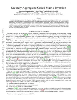 Securely Aggregated Coded Matrix Inversion