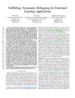FedDebug: Systematic Debugging for Federated Learning Applications