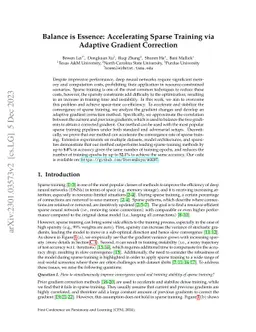 Balance is Essence: Accelerating Sparse Training via Adaptive Gradient
  Correction