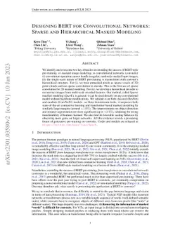 Designing BERT for Convolutional Networks: Sparse and Hierarchical
  Masked Modeling