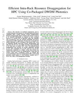Efficient Intra-Rack Resource Disaggregation for HPC Using Co-Packaged
  DWDM Photonics
