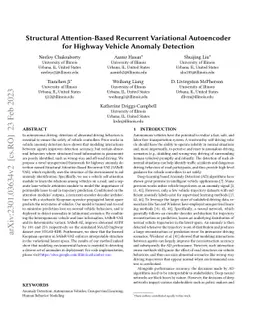 Structural Attention-Based Recurrent Variational Autoencoder for Highway
  Vehicle Anomaly Detection