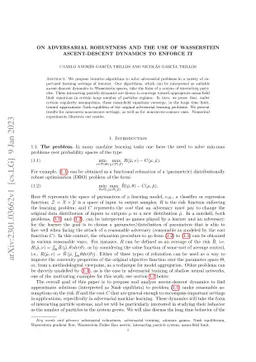 On adversarial robustness and the use of Wasserstein ascent-descent
  dynamics to enforce it