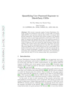 Quantifying User Password Exposure to Third-Party CDNs