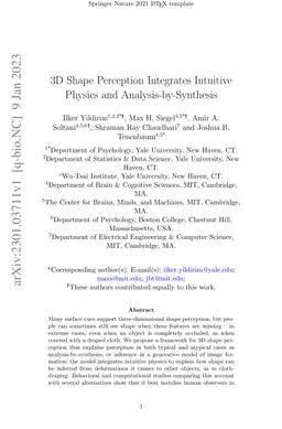 3D Shape Perception Integrates Intuitive Physics and
  Analysis-by-Synthesis