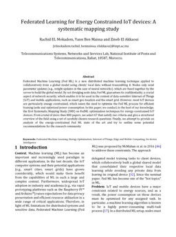 Federated Learning for Energy Constrained IoT devices: A systematic
  mapping study