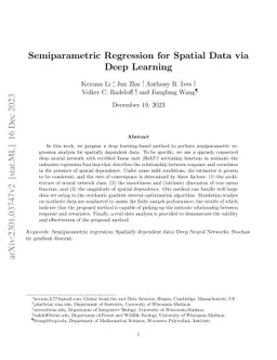 Semiparametric Regression for Spatial Data via Deep Learning
