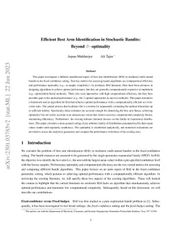 Best Arm Identification in Stochastic Bandits: Beyond $β-$optimality