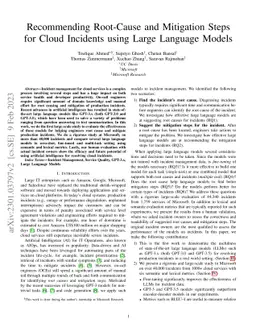 Recommending Root-Cause and Mitigation Steps for Cloud Incidents using
  Large Language Models