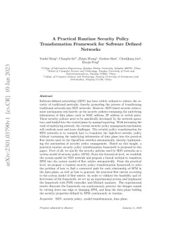 A Practical Runtime Security Policy Transformation Framework for
  Software Defined Networks