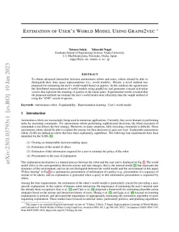 Estimation of User's World Model Using Graph2vec